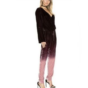 Velour Ombré Jumpsuit. Purple and pink Small Young Fabulous & Broke